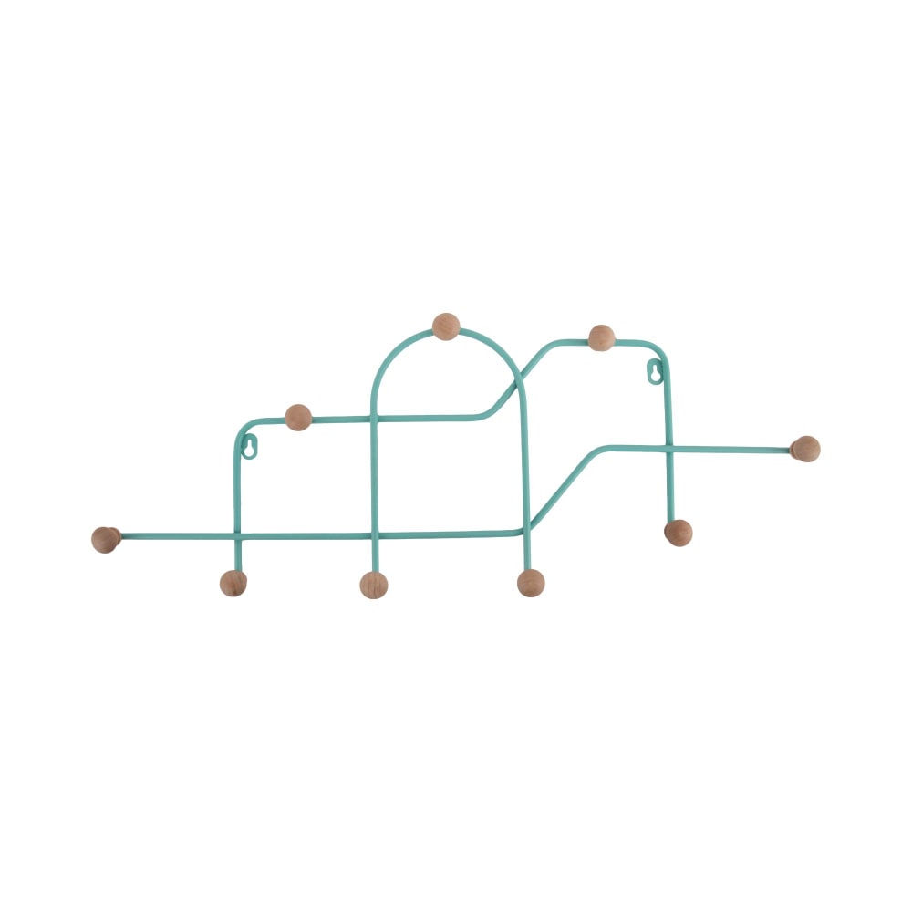 Porte-manteau métal turquoise 4x27xcm