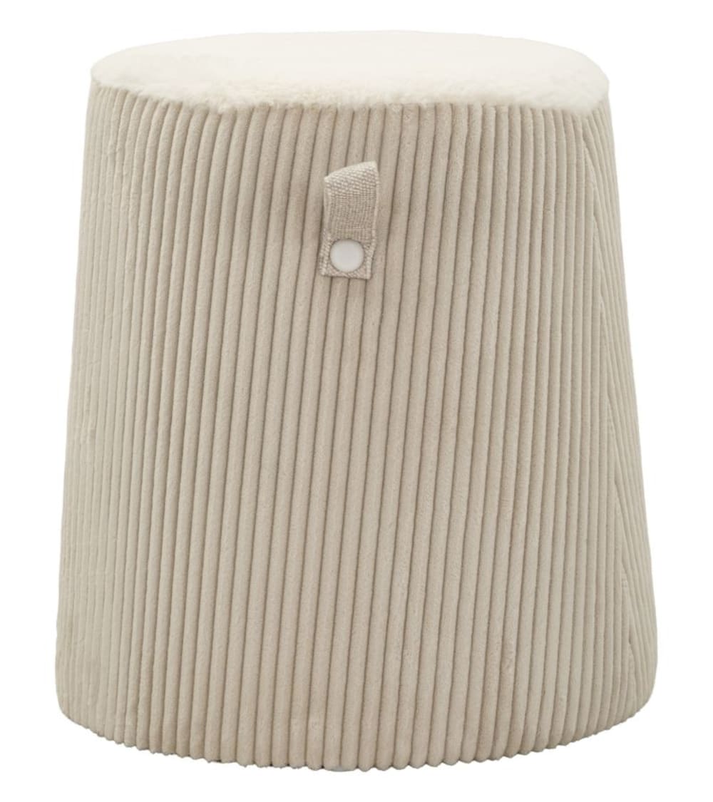 Pouf en tissu effet peluche crème, ø 41 x 45 cm