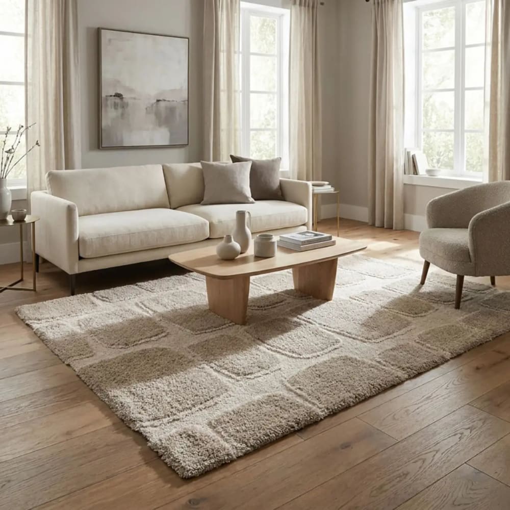 Atticgo Kinderteppich, Skandinavisch shaggy, creme/beige, 120x170 cm style modern Öko-Tex Zertifikat Pp - Polypropylen Kinder