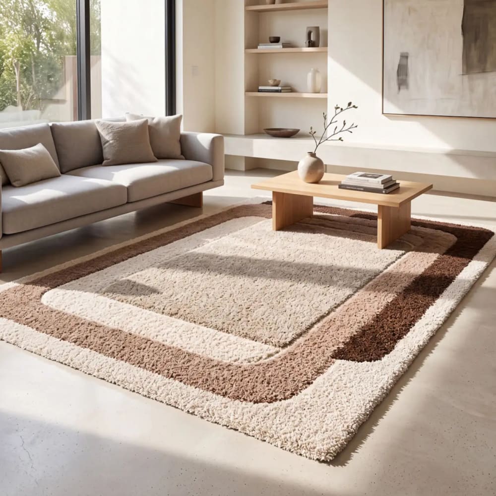 Atticgo Kinderteppich, Skandinavisch shaggy, beige/rosa, 120x170 cm style modern Öko-Tex Zertifikat Pp - Polypropylen Kinder