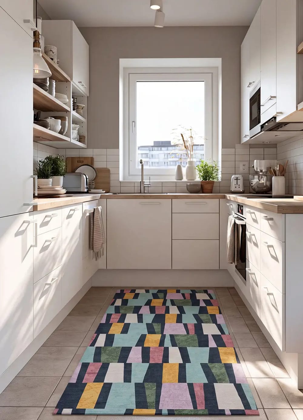 Tapis de cuisine lavable géométrique multicolore 52x200 cm — vue 3