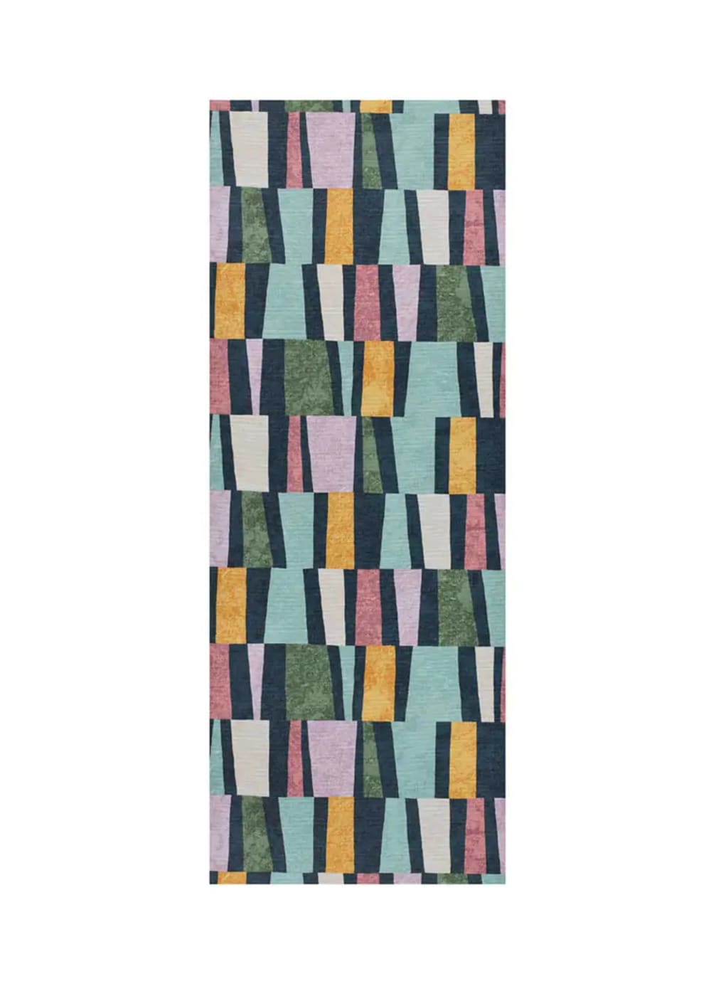 Tapis de cuisine lavable géométrique multicolore 52x100 cm