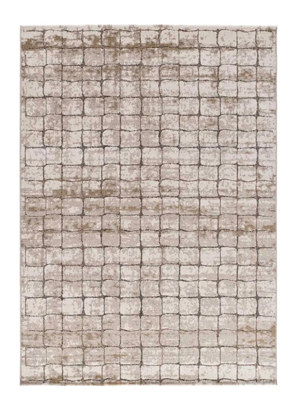Tapis géométrique crème/marron 80x120 cm