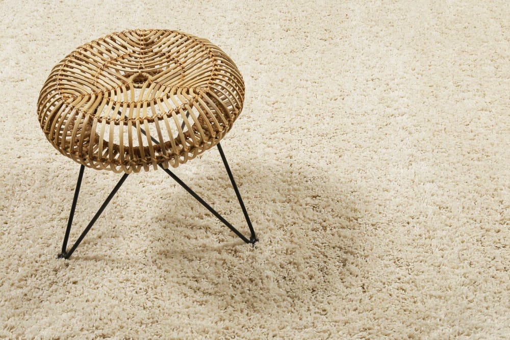 Tapis tissé style berbère beige poils longs 200x200 — vue 3