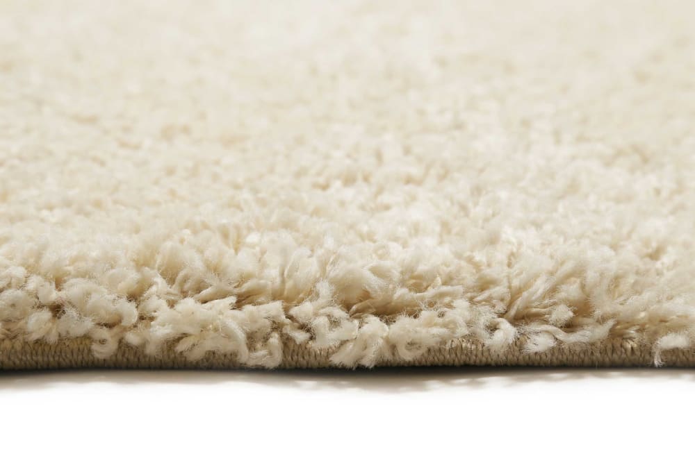 Tapis tissé style berbère beige poils longs 200x200 — vue 4