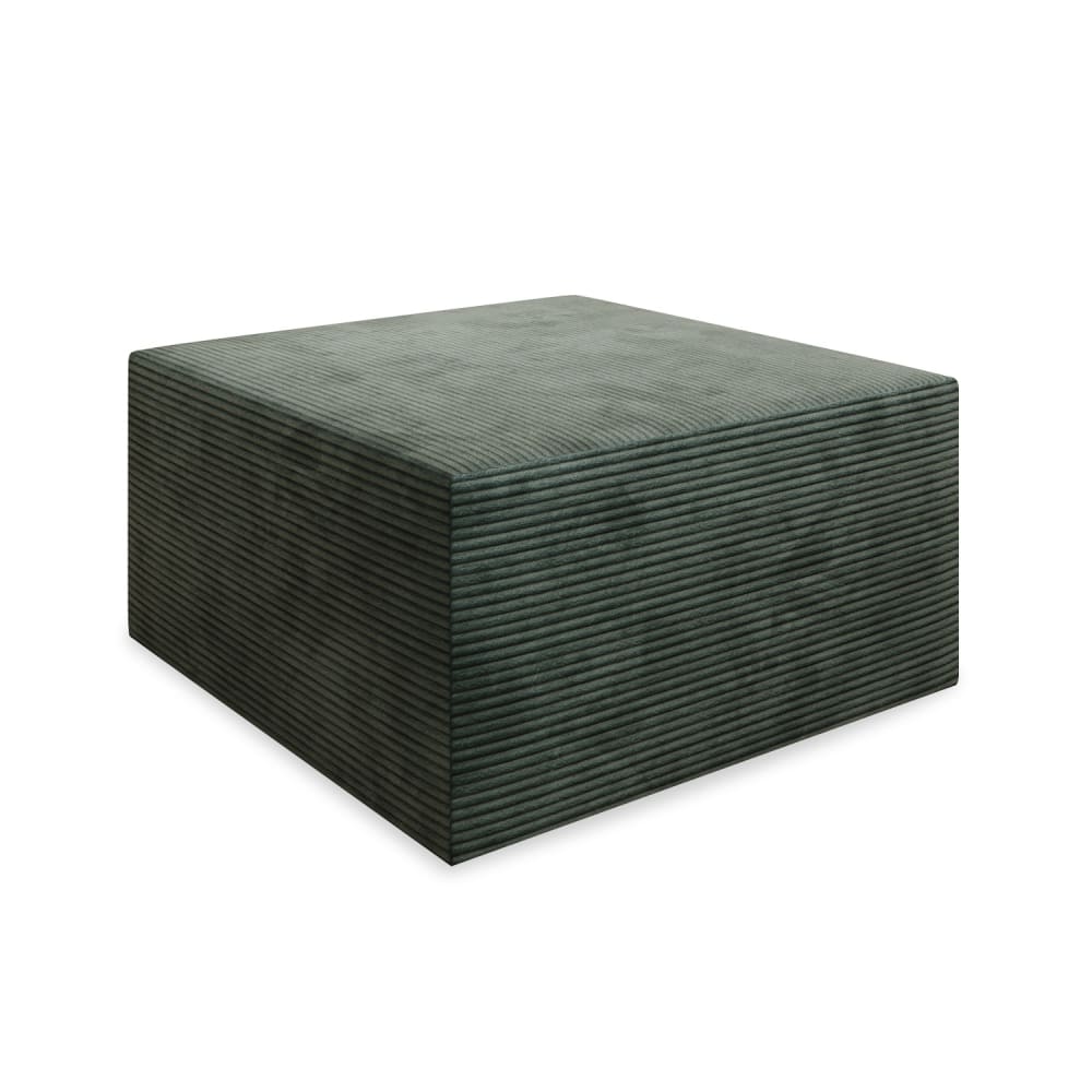 Pouf carré xl en velours côtelé vert Pouf carré xl en velours côtelé vert