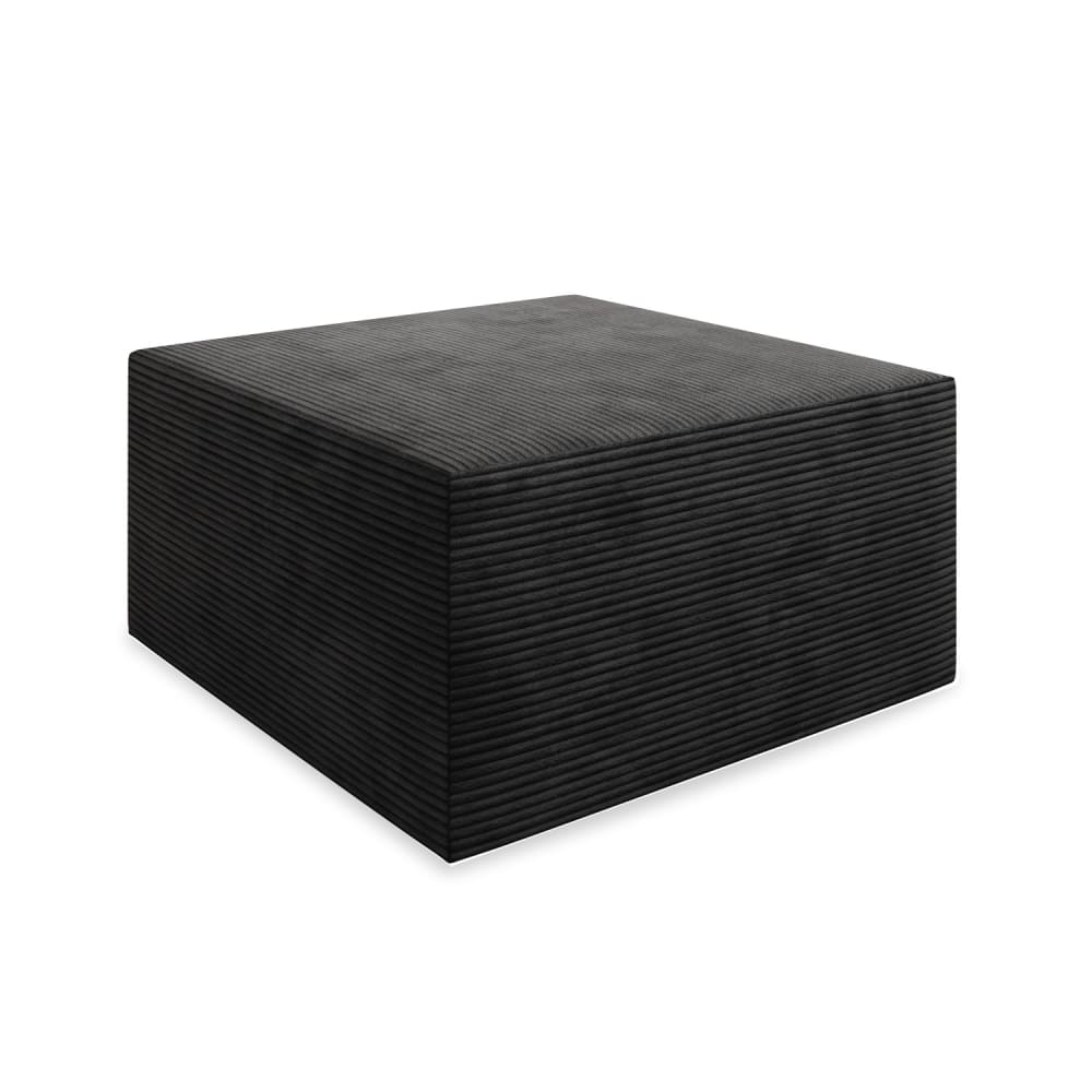 Pouf carré xl en velours côtelé noir Pouf carré xl en velours côtelé noir