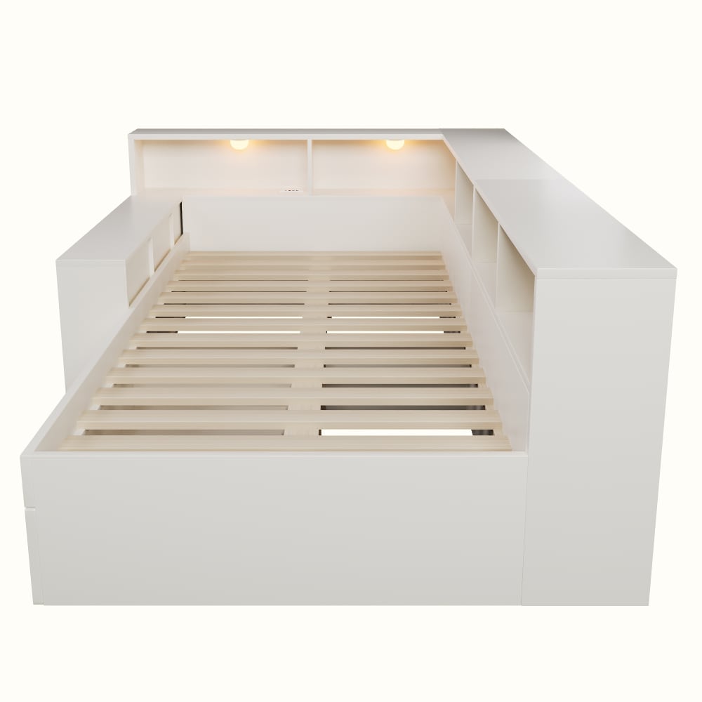 Lit en pin blanc 90x200 cm Lit en pin blanc 90x200 cm