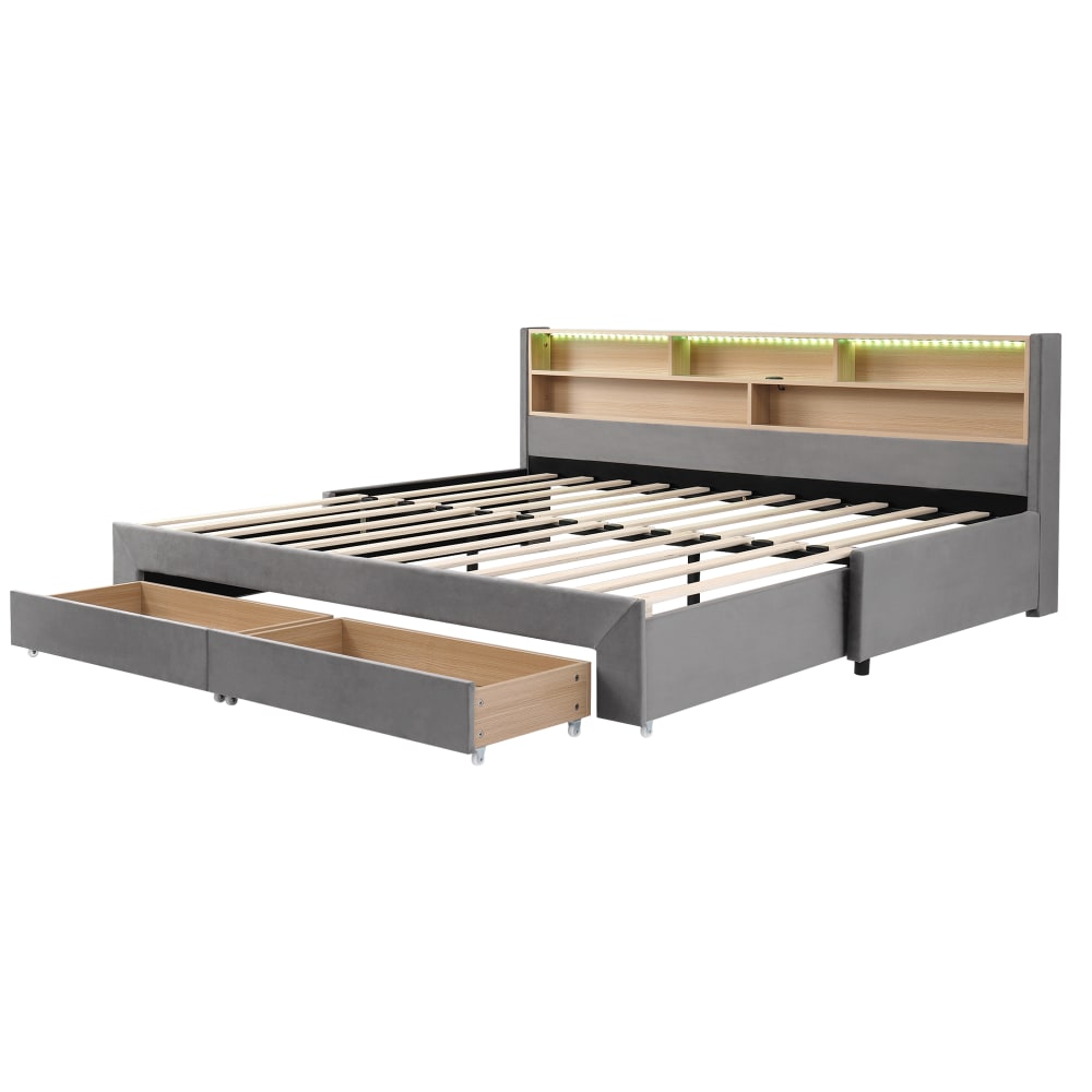Lit daybed en pin gris 90x200 cm