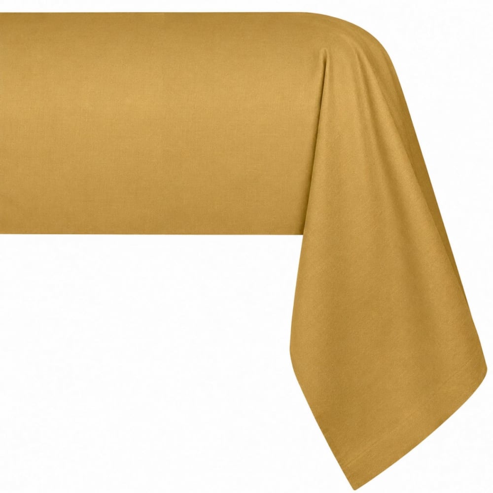Taie de traversin en percale de coton 45 x 185 cm moutarde