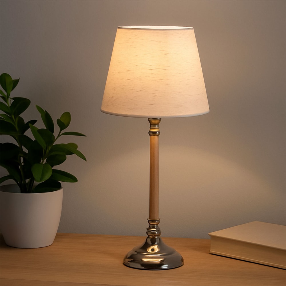 Lampe de table argentée 40 cm — vue 3