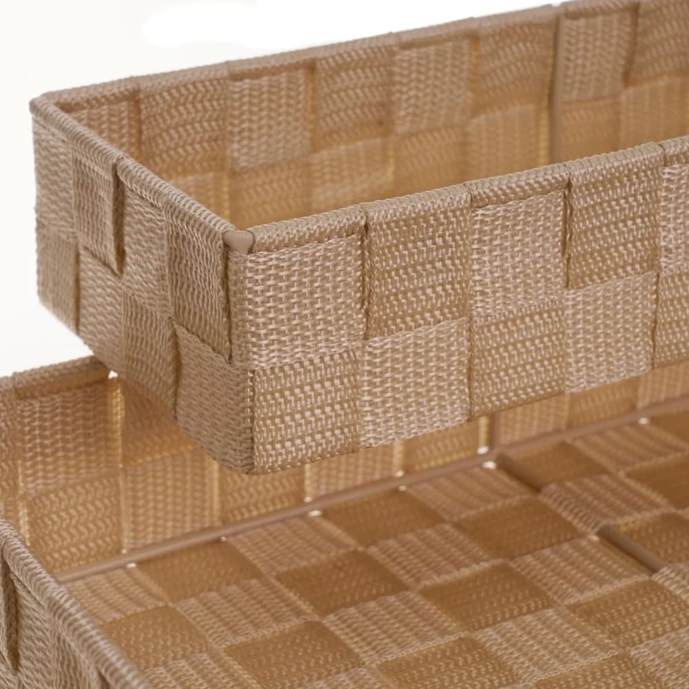 Set de 5 panières beiges - organiseur de tiroir