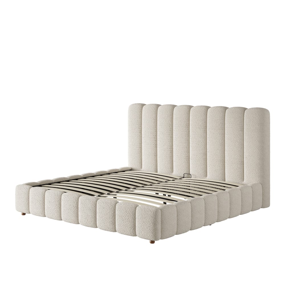 Lit adulte coffre avec rangement, blanc, 160x200 cm