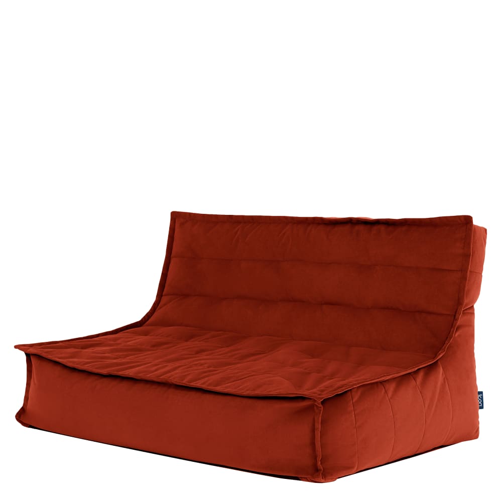 Pouf canapé de sol en velours terracotta