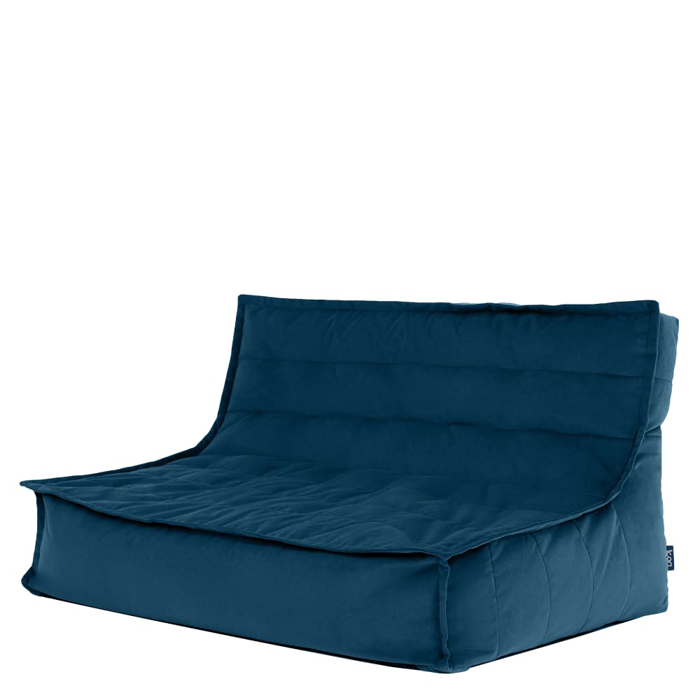 Pouf canapé de sol en velours bleu marine