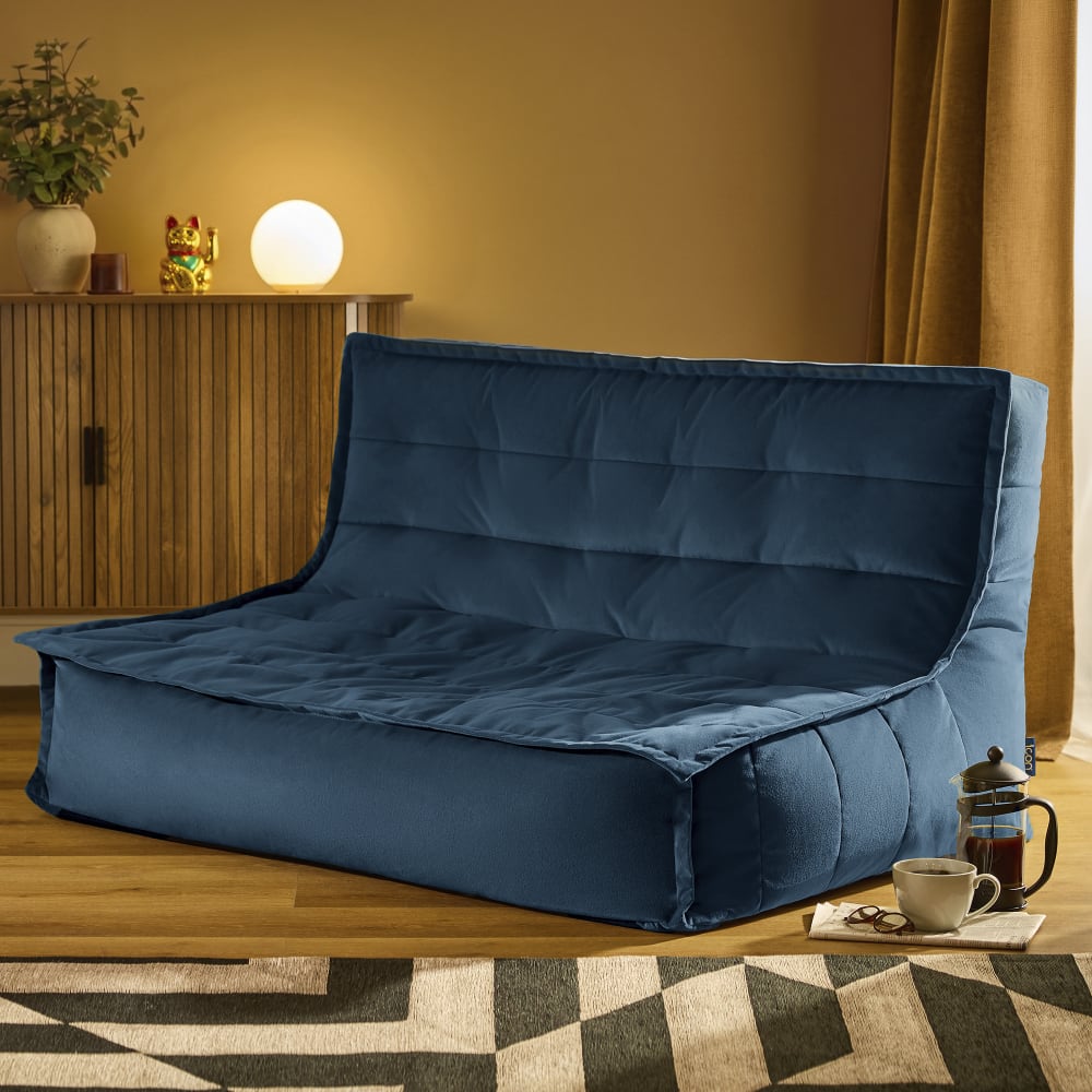 Bodensofa-Sitzsack aus Samt, Marineblau - Maisons Du Monde