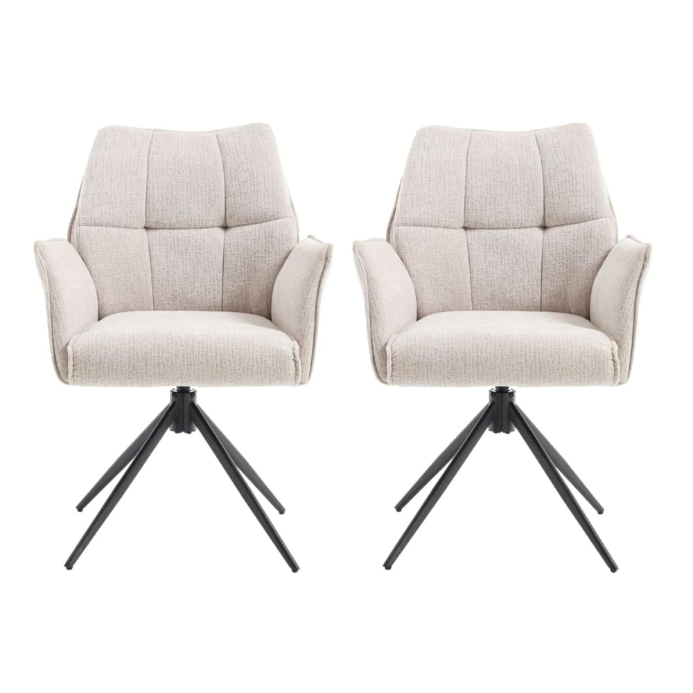 Benoa 2er-Set Esszimmerstühle Sem drehbar, beige - Stoff