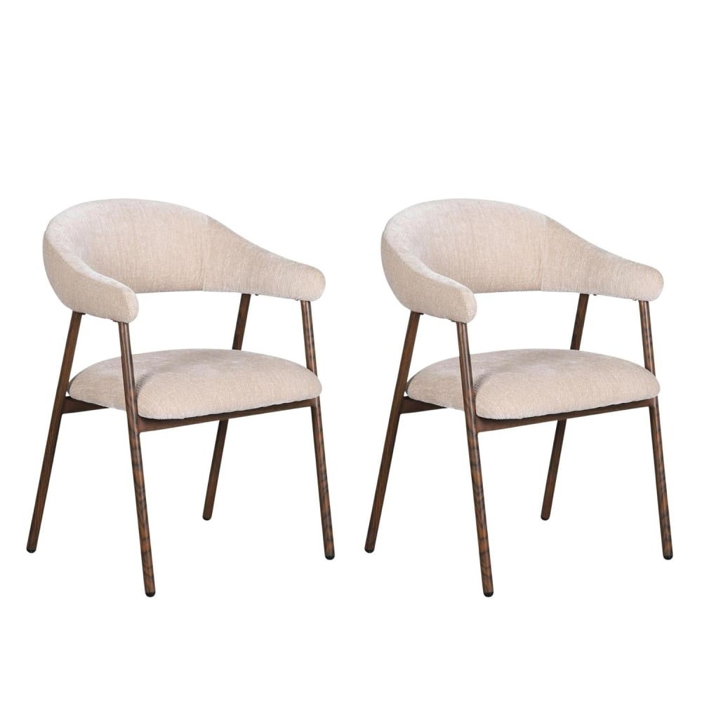 Pole to Pole 2er-Set Esszimmerstühle Scandi, beige - Metall