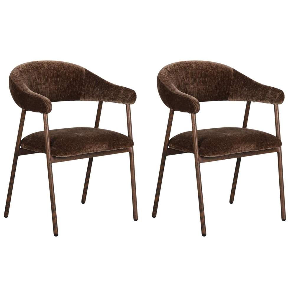 Pole to Pole 2er-Set Esszimmerstühle Scandi, Dunkelbraun - Metall
