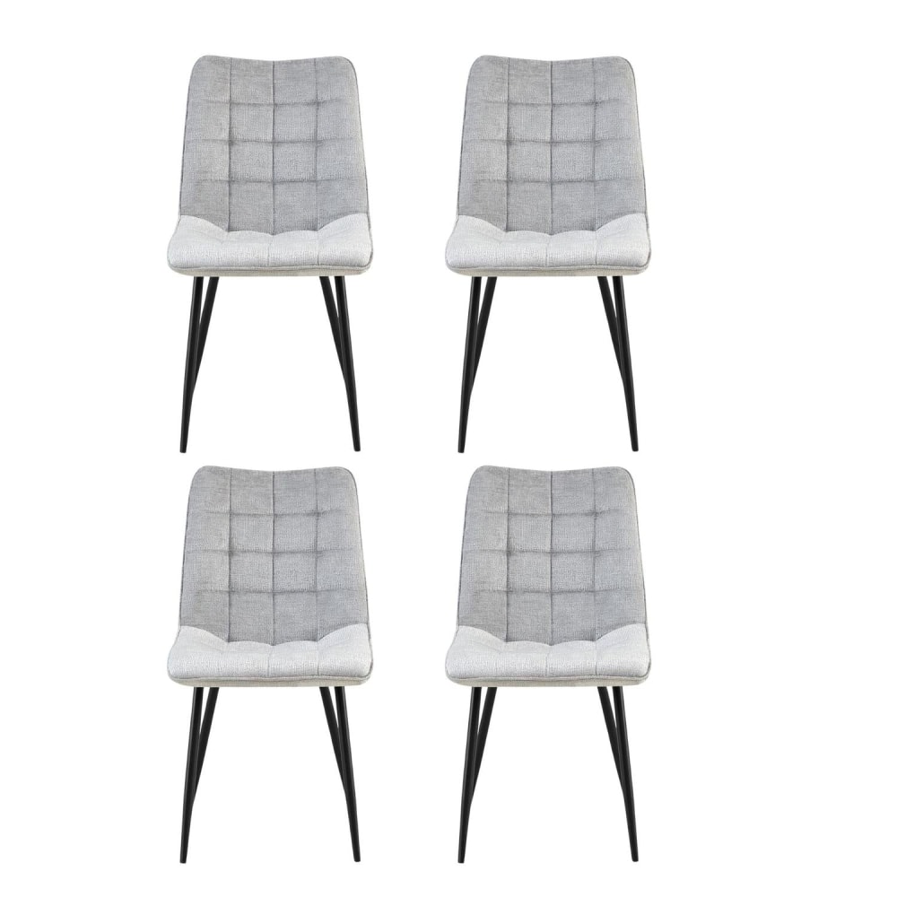 Benoa 4er-Set Esszimmerstühle Lucille, Grau Grau Stoff
