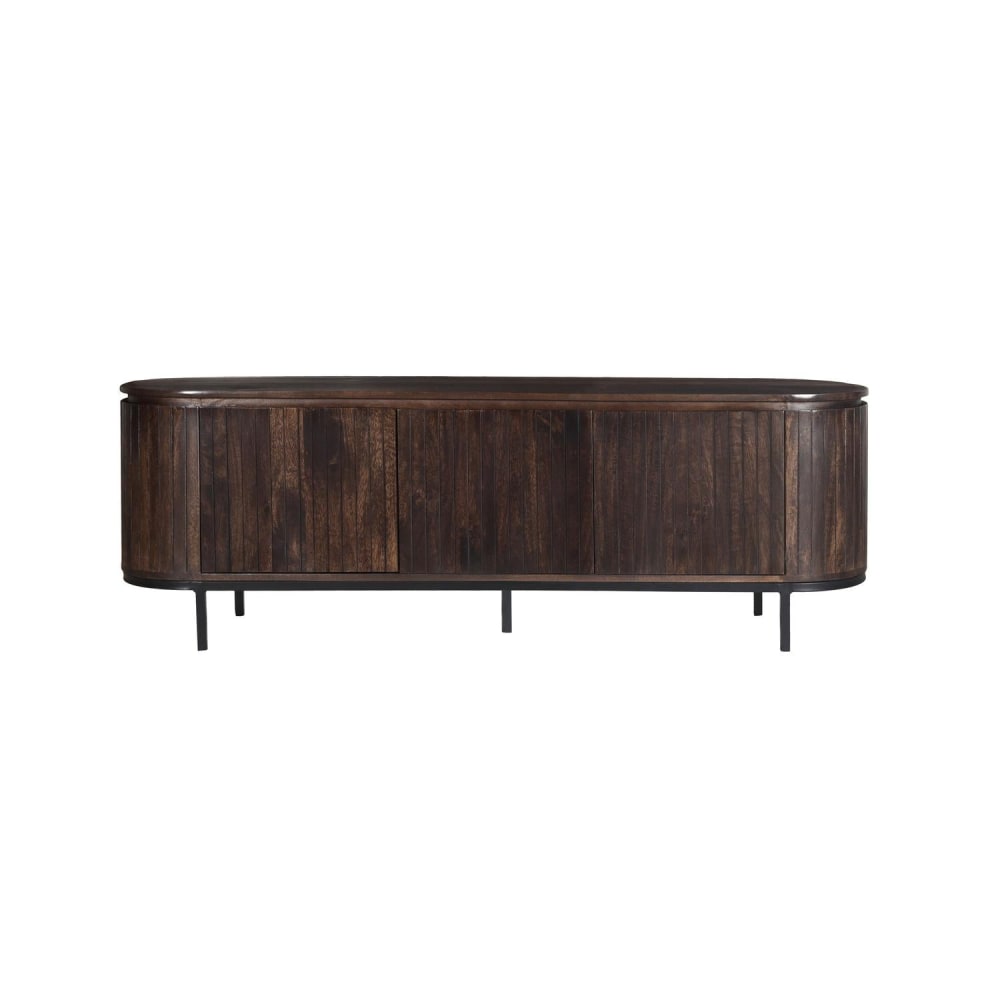 Livingfurn Sideboard Noor aus Mangoholz 170cm, Dunkelbraun - -