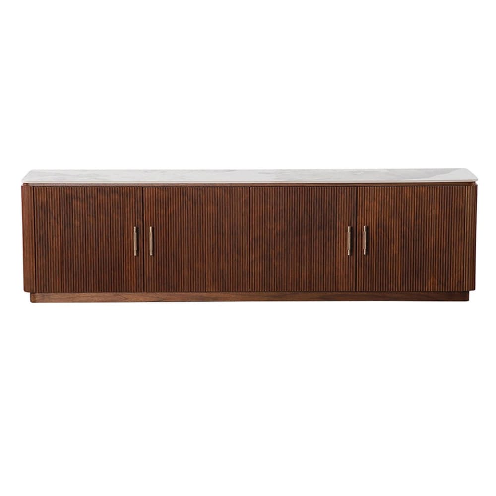 Pole to Pole Sideboard Urban Chique mit Keramikplatte 200cm, Dunkelbraun - Spanplatte