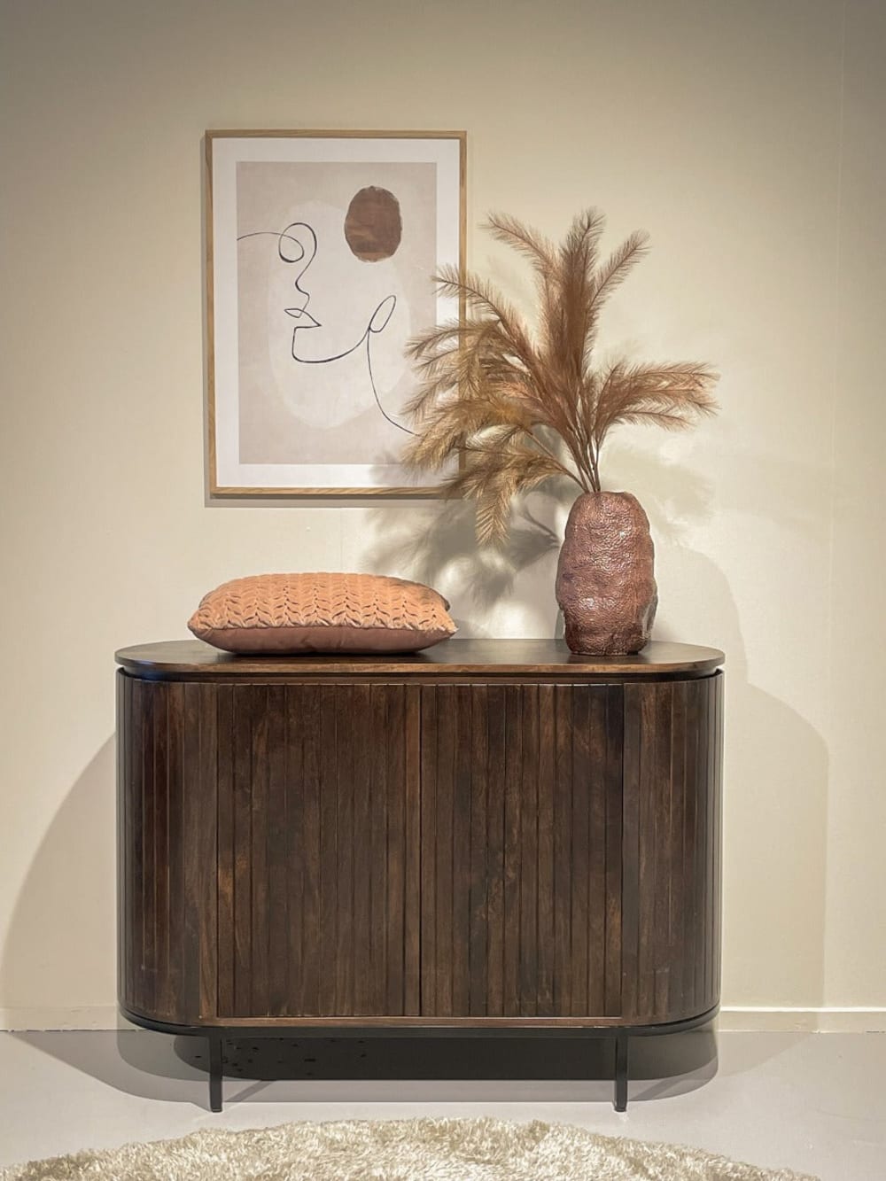Sideboard Noor aus Mangoholz 115cm, Dunkelbraun - Maisons Du
