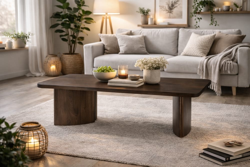 Couchtisch Jade aus Mangoholz 130cm, Dunkelbraun - Maisons Du