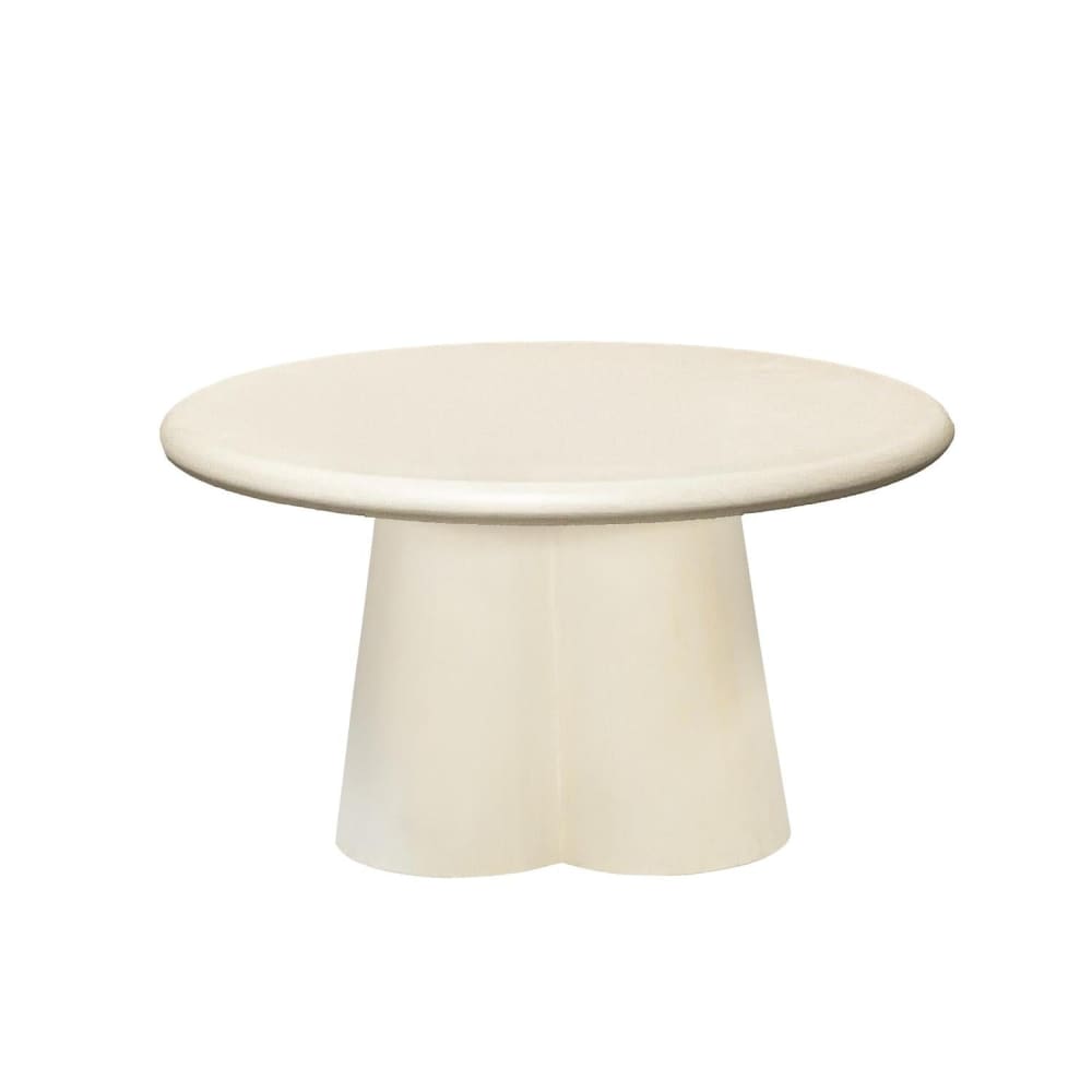 Livingfurn Couchtisch S Ø80cm, Cremeweiß Beige Spanplatte