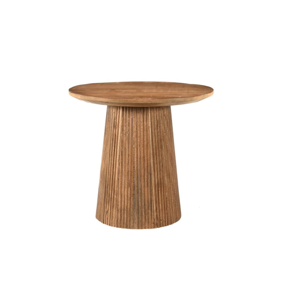 Livingfurn Couchtisch Salvator aus Mangoholz Ø50cm, Braun Braun