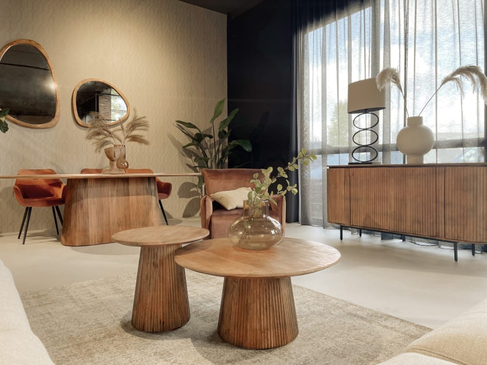 Couchtisch Salvator aus Mangoholz Ø50cm, Braun - Maisons Du Monde