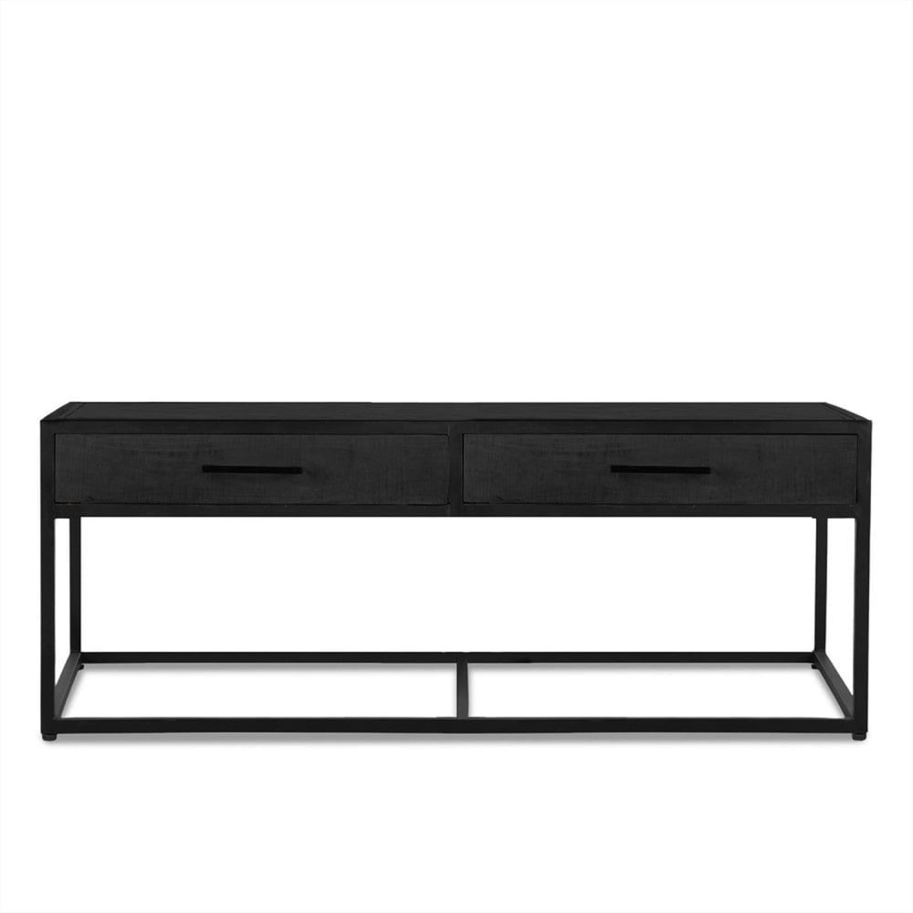 Benoa Couchtisch Jax aus Mangoholz 120cm, Schwarz Schwarz
