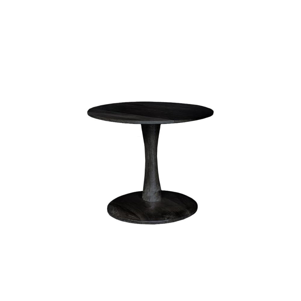 Livingfurn Couchtisch Vivian Ø50cm, Schwarz Schwarz Holz