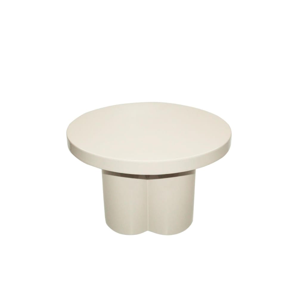 Livingfurn Couchtisch Noa Ø57cm, Cremeweiß Beige Spanplatte