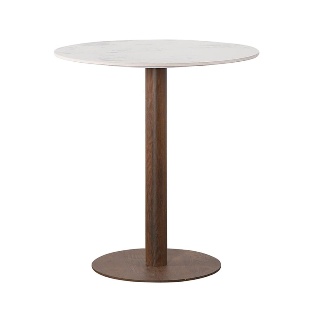 Pole to Pole Esstisch Bistro aus Keramik Ø70cm, Weiß Weiß Keramik