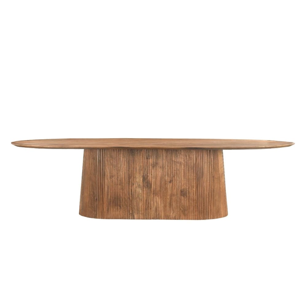 Livingfurn Esstisch Salvator aus Mangoholz Oval 300cm, Hellbraun - -