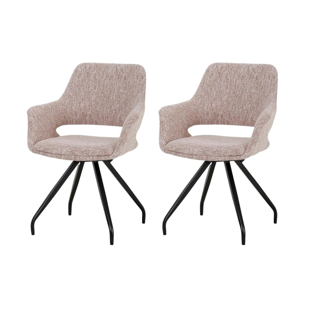 Livingfurn 2er-Set Esszimmerstühle Capp, Multicolor Mehrfarbig Stoff