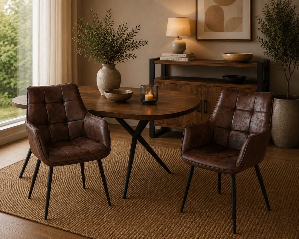 2er-Set Armlehnstühle Lucille, Dunkelbraun - Maisons Du Monde