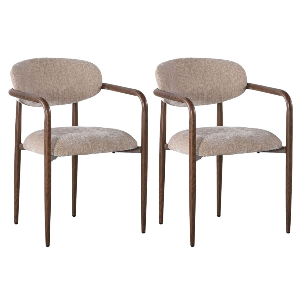 Pole to Pole 2er-Set Armlehnstühle Sake, beige - Metall