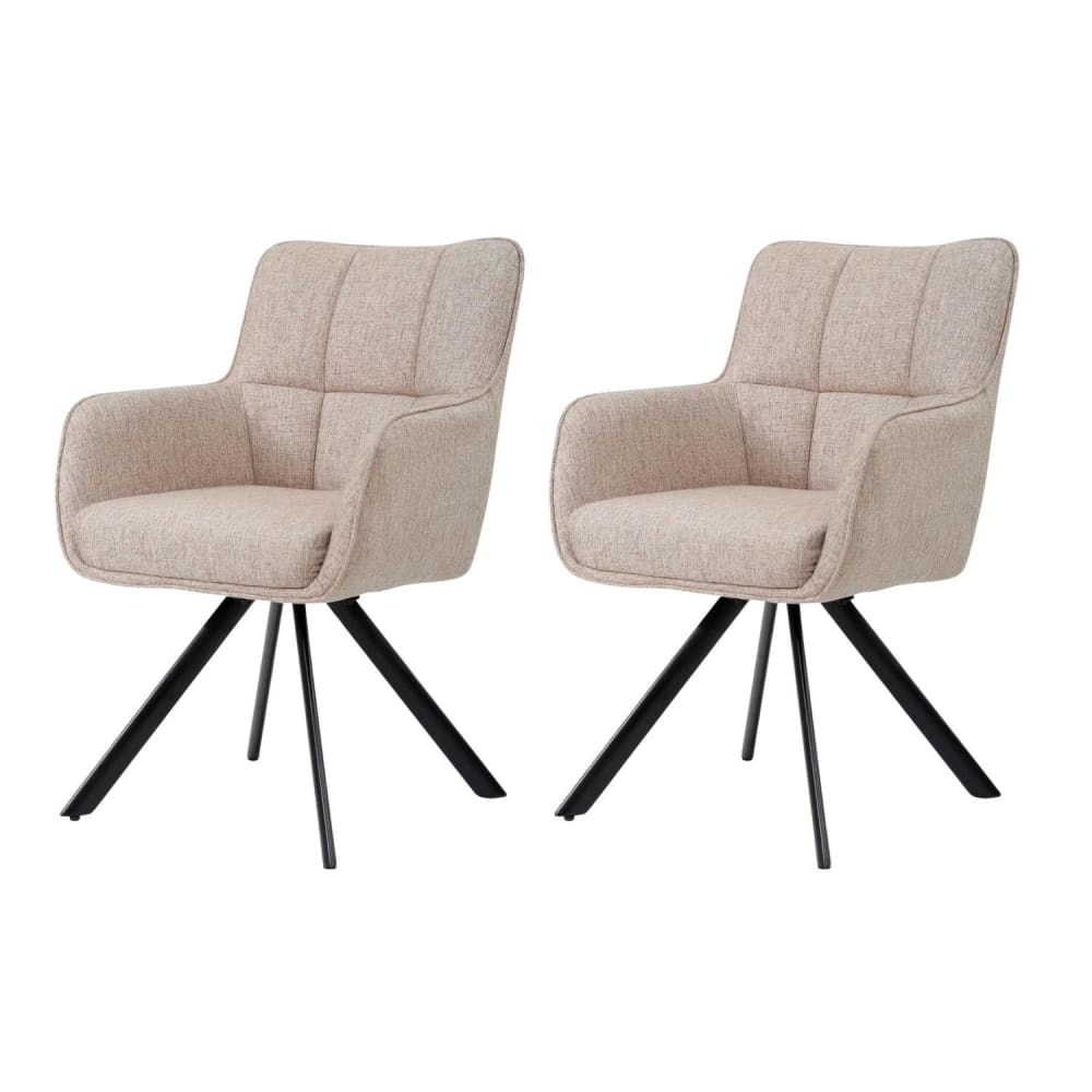 Livingfurn 2er-Set Esszimmerstühle Tori, Lachs Kupfer Stoff