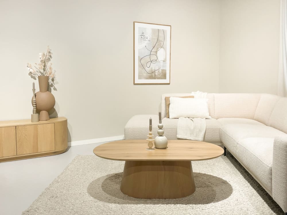 Couchtisch Novero Oval 120 aus Eichenholz, Hellbraun - Maisons Du