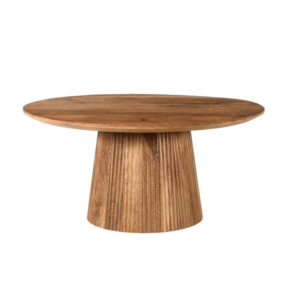 Livingfurn Couchtisch Salvator aus Mangoholz Ø80cm, Braun Braun