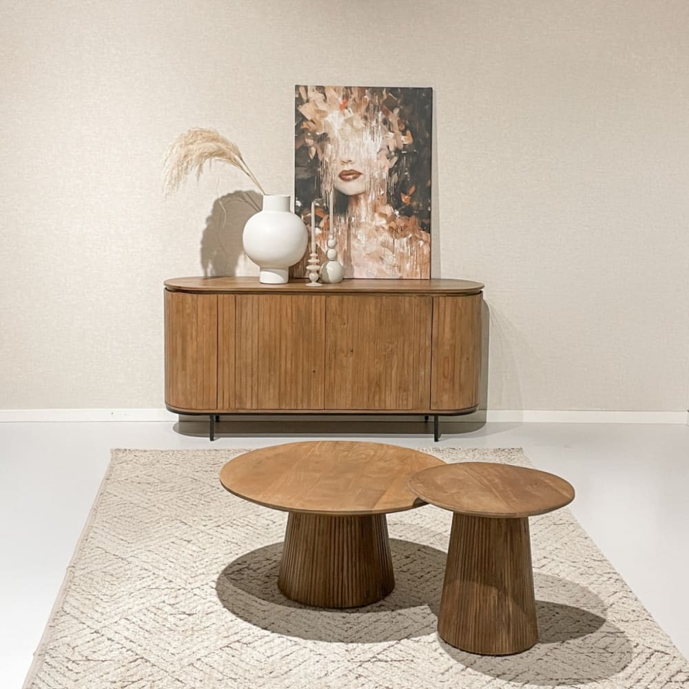 Couchtisch Salvator aus Mangoholz Ø80cm, Braun - Maisons Du Monde