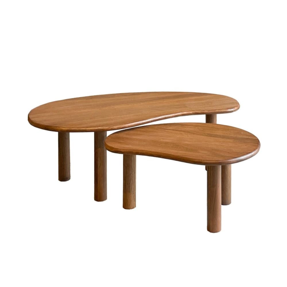 Livingfurn Couchtische Nubi, 2er-Set, Hellbraun - Holz