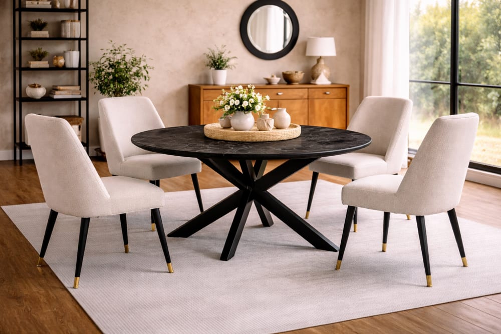 Esstisch Marmor Oval 180cm, Schwarz - Maisons Du Monde