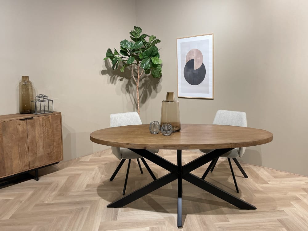 Esstisch Rocky Oval aus Mangoholz 210cm, Braun - Maisons Du Monde