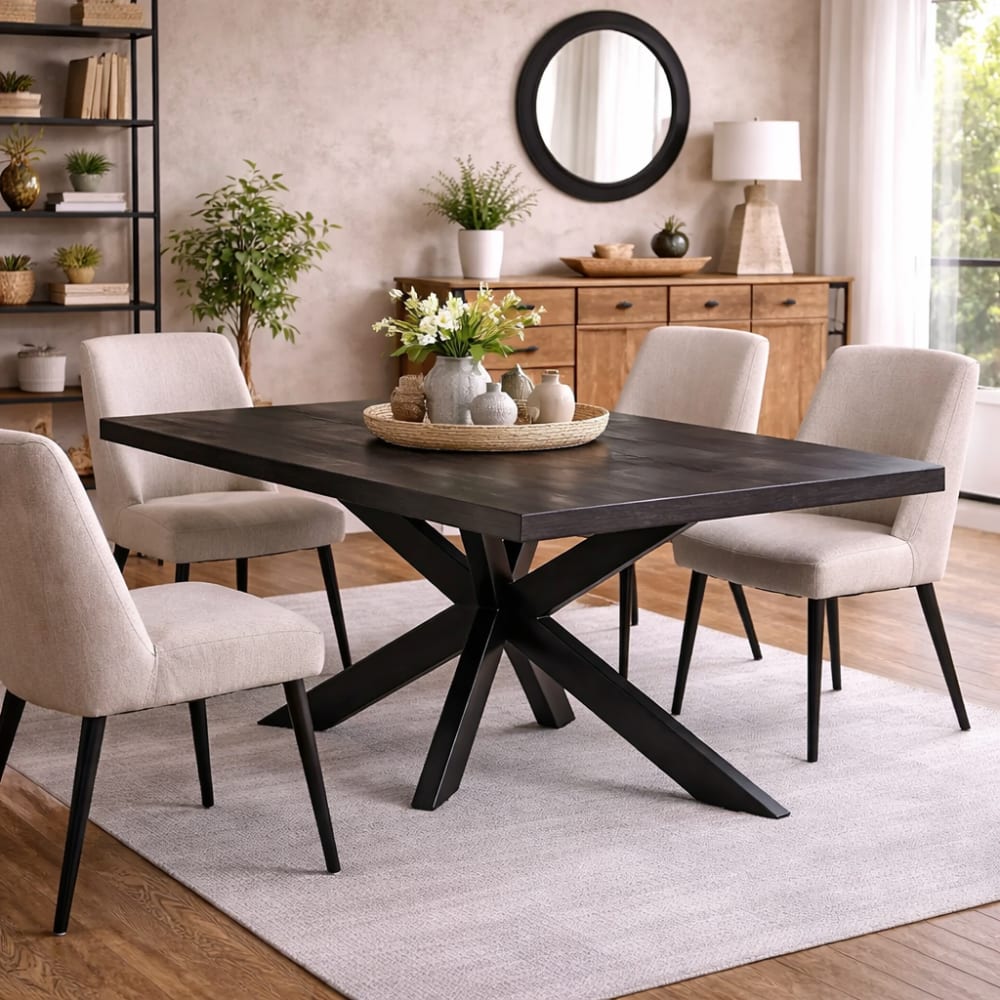 Esstisch aus Mangoholz 200cm, Schwarz - Maisons Du Monde