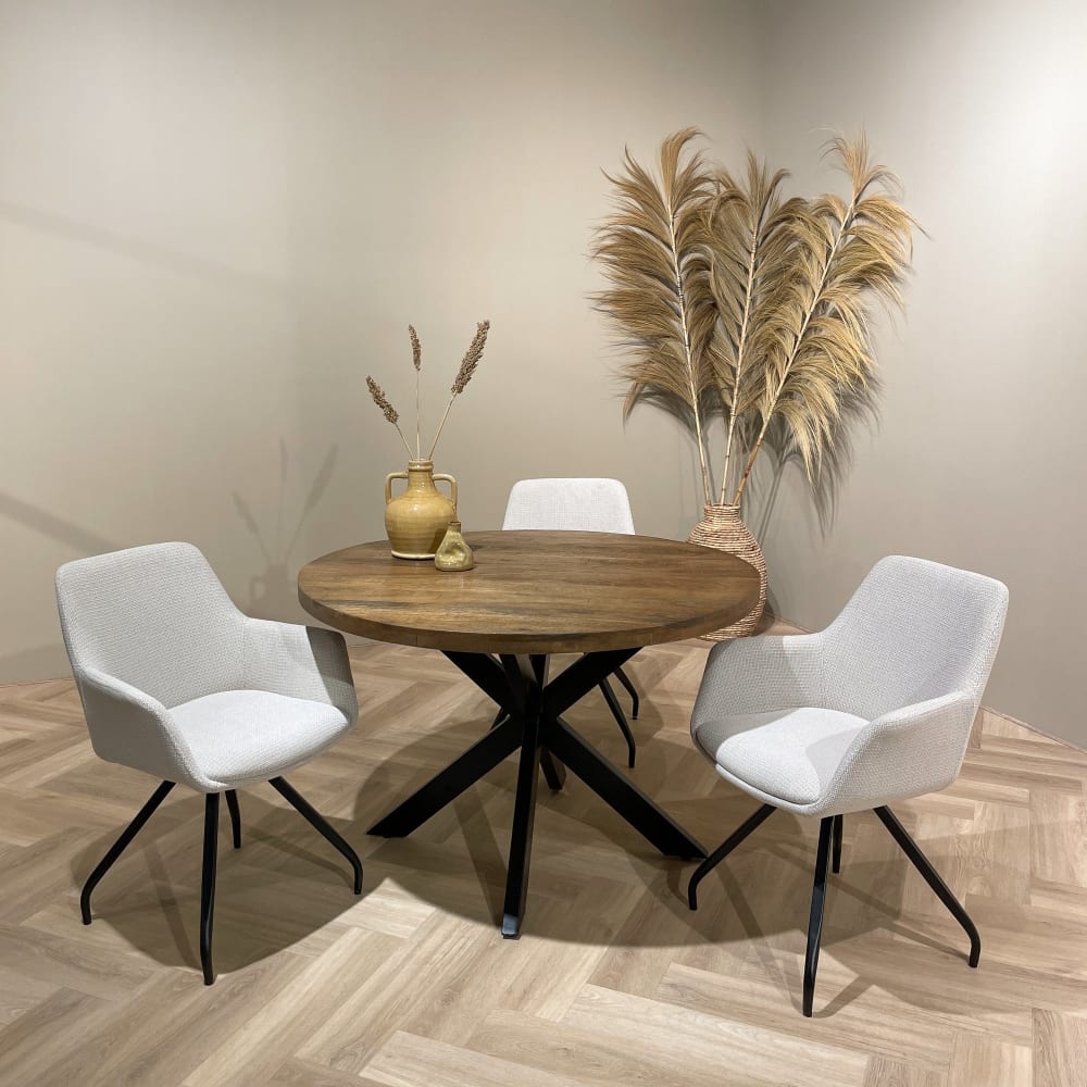 Esstisch Rocky aus Mangoholz Ø120cm, Braun - Maisons Du Monde