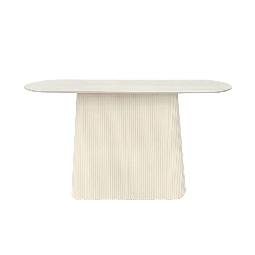 Livingfurn Konsolentisch Patrice 140cm, Cremeweiß Beige Holz