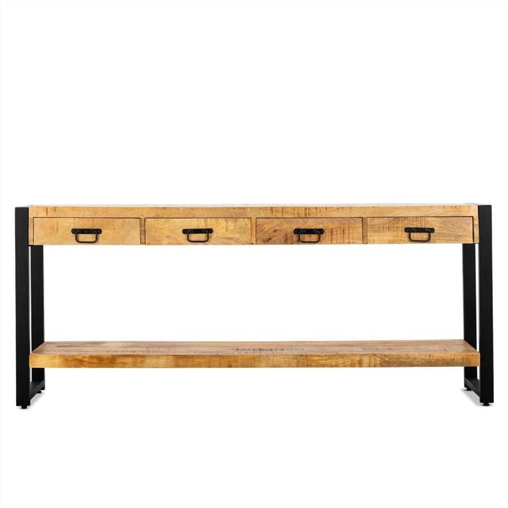 Benoa Konsolentisch aus Mangoholz 180cm, Hellbraun - -